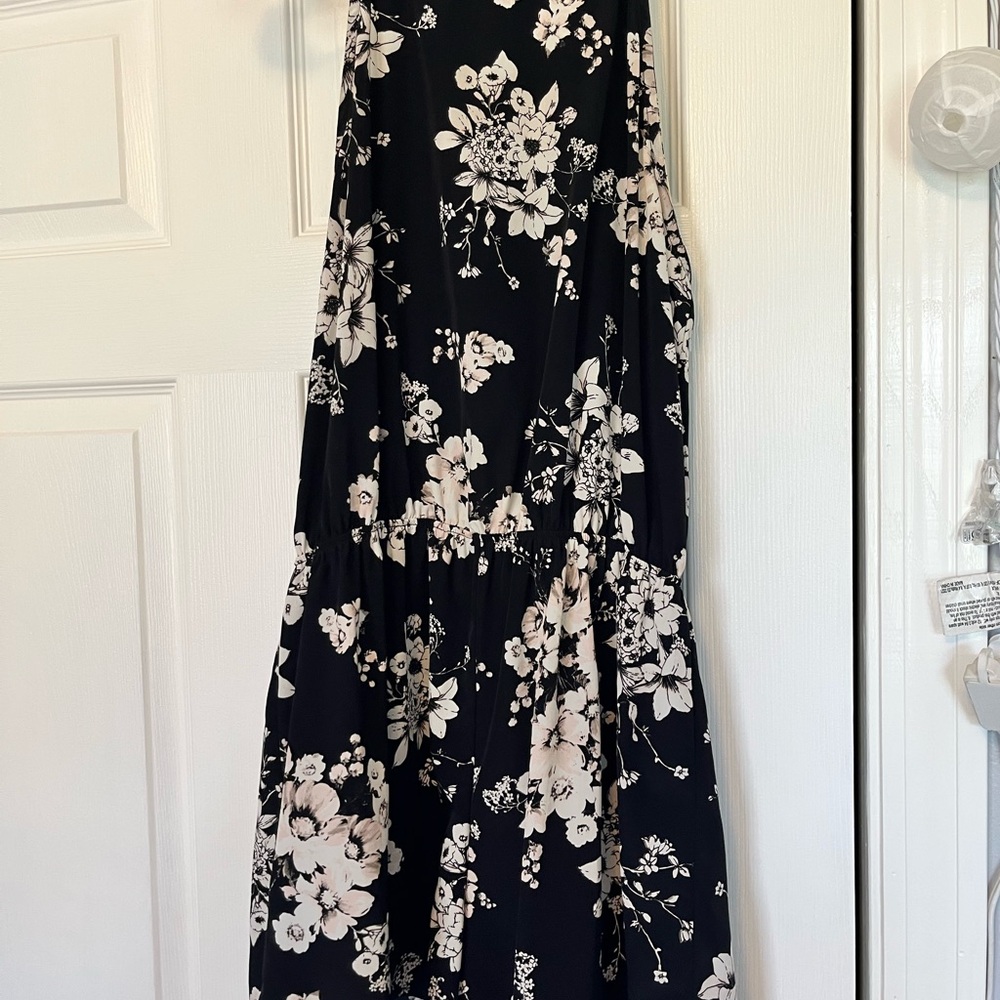 Floral Black and White Women's romper